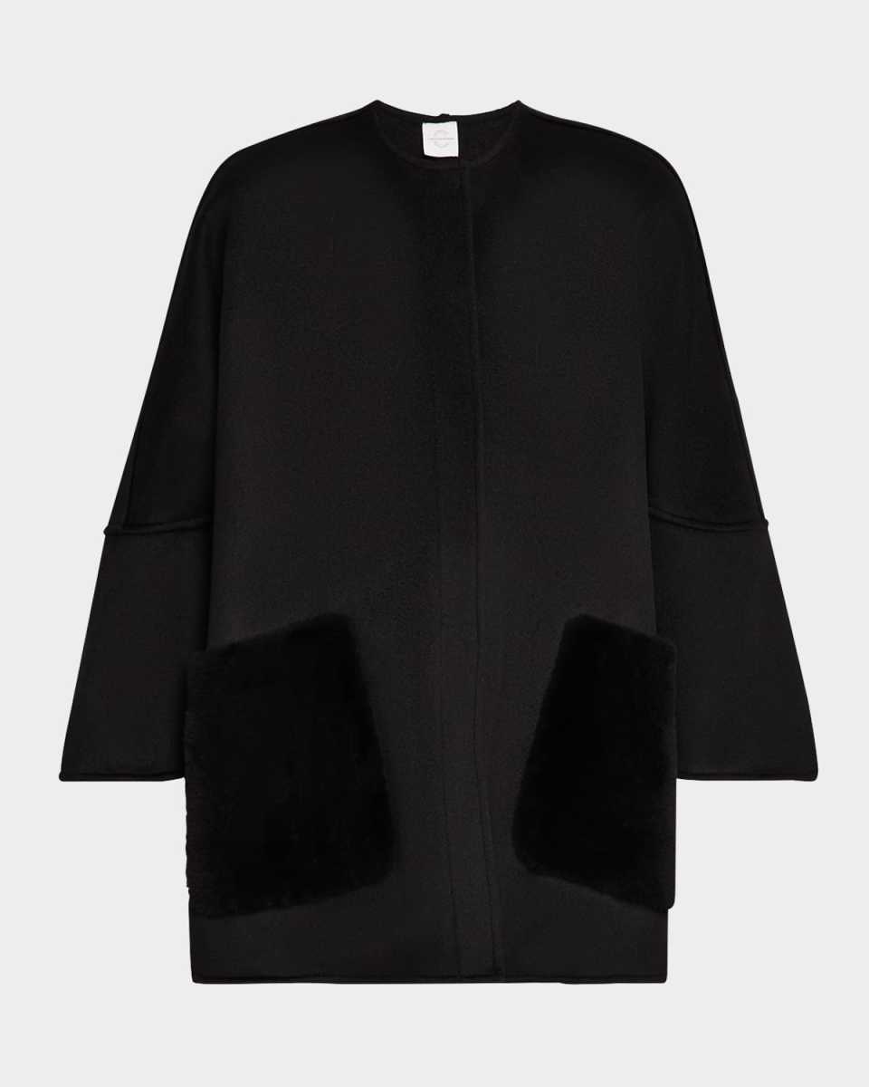Cashmere Coat with Shearling Pockets